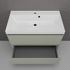 Style Line Тумба под раковину Манхэттен 80 Plus подвесная эмаль олива матовая – фотография-5